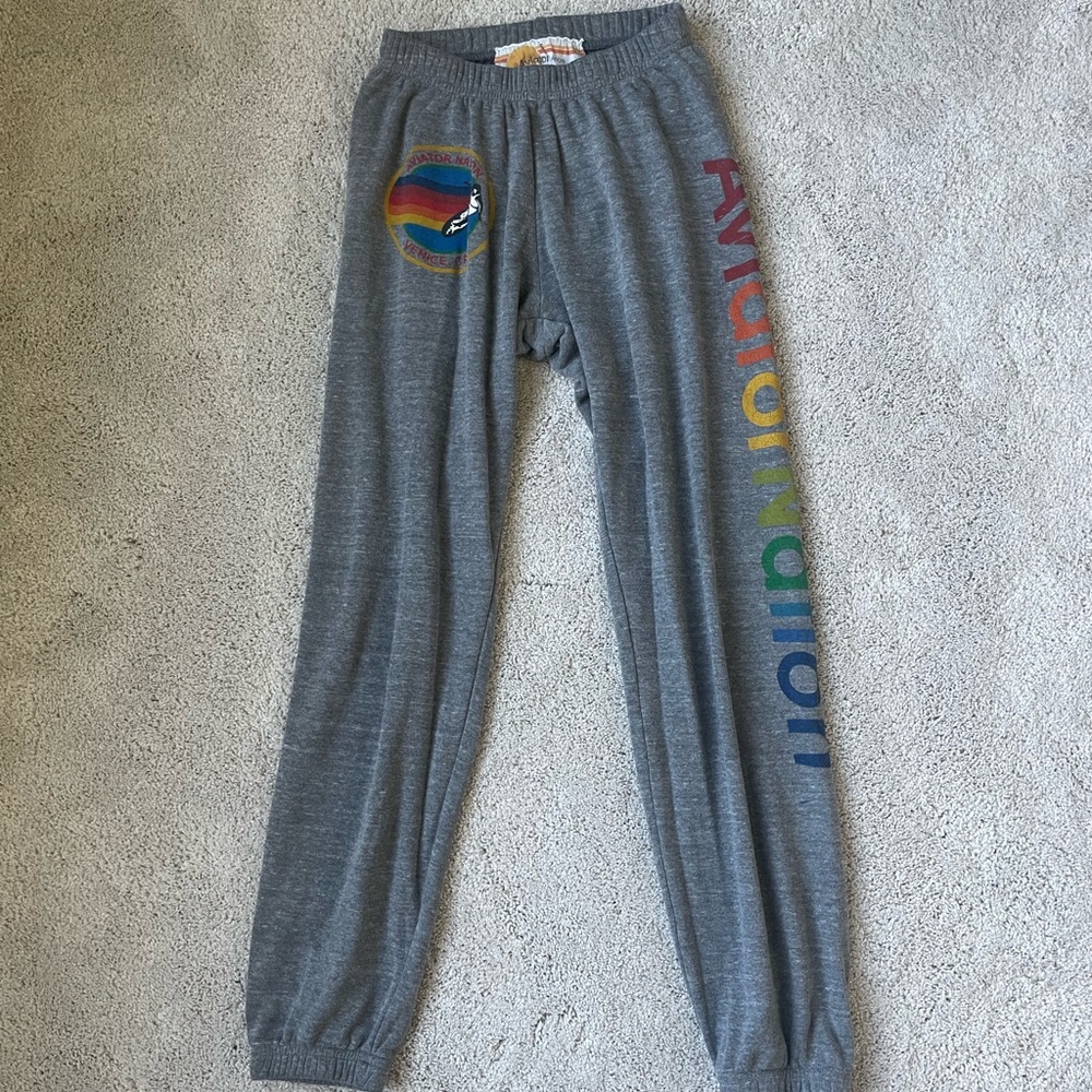 Woman's Aviator Nation Gray Sweatpants